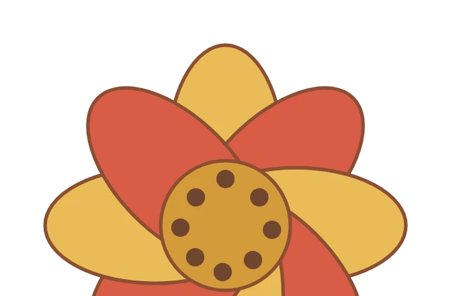 The source WebP flower with checkerboard visible in its clear corners.