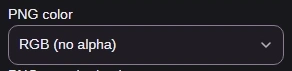 PNG color set to RGB (no alpha).